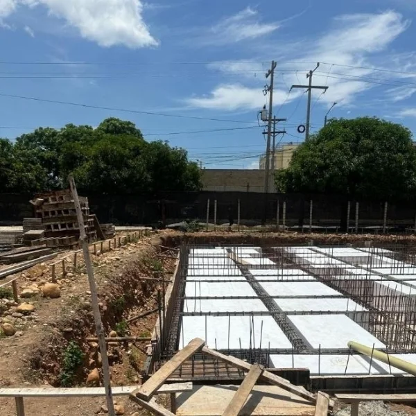Casetón de icopor en placa de cimentación